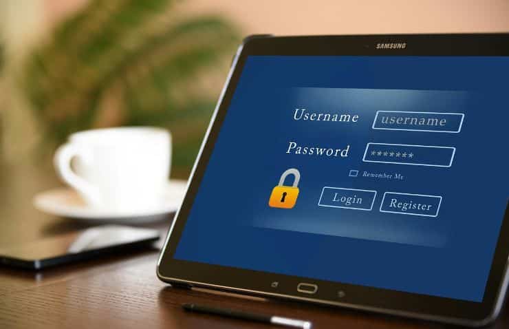 Schermata di login