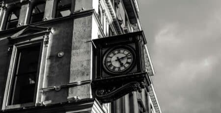 a clock on a building
