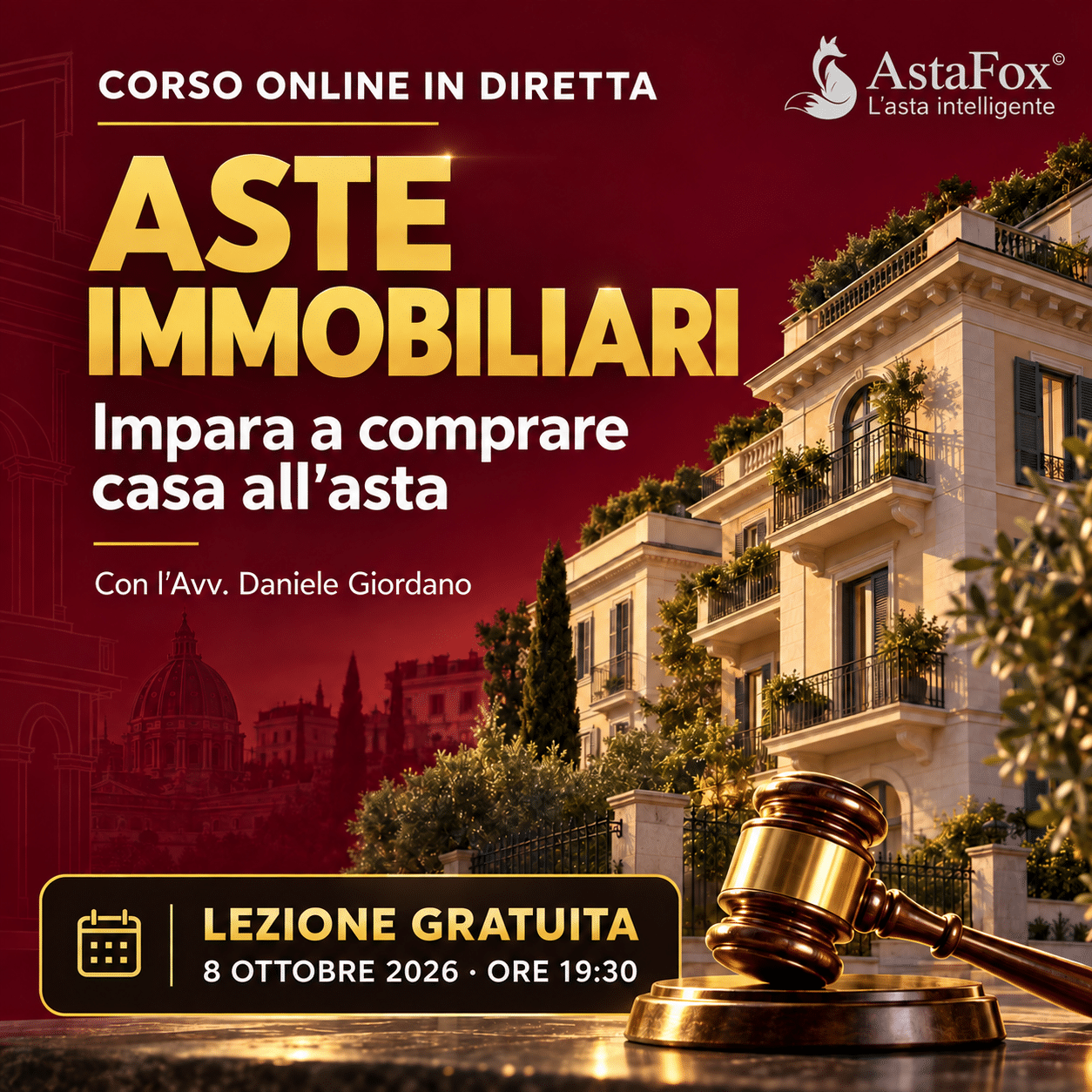 Corso online AstaFox sulle aste immobiliari con l’Avv. Daniele Giordano